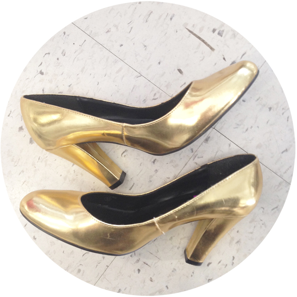 gold vintage heels
