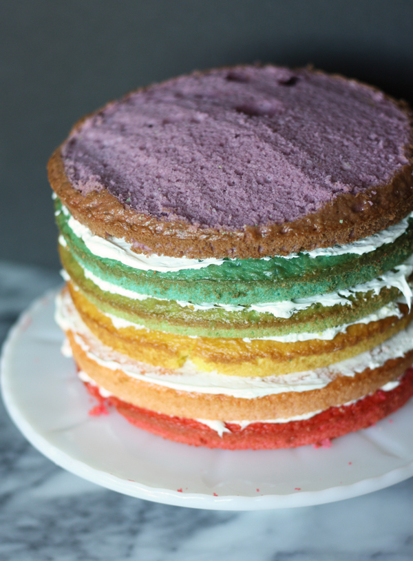 Rainbow Layer Cake Recipe / The Sweet Escape