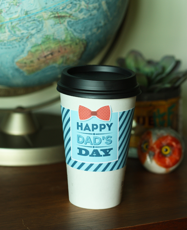 DIY: free printable coffee cup sleeve for dad / The Sweet Escape