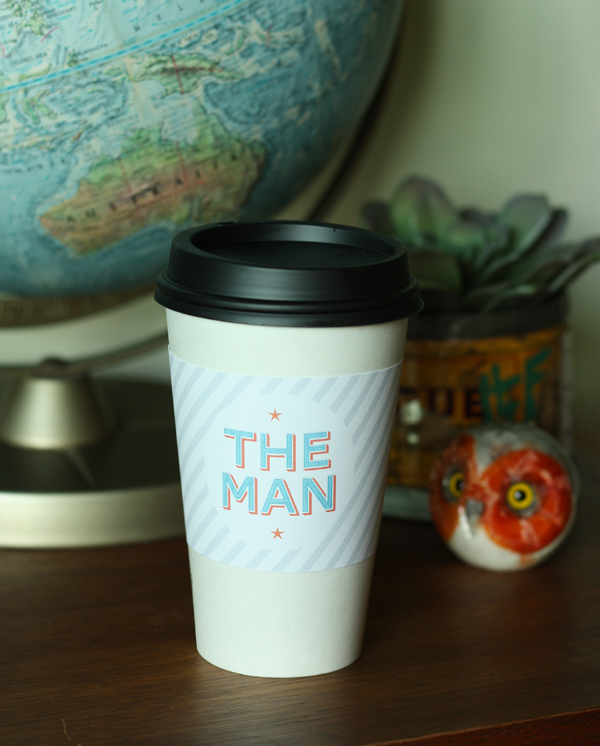 DIY: free printable coffee cup sleeve for dad / The Sweet Escape