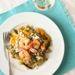 Grilled vegetable & spicy shrimp quinoa salad recipe / The Sweet Escape