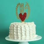 Red Heart Glitter Wedding Cake Topper / The Sweet Escape
