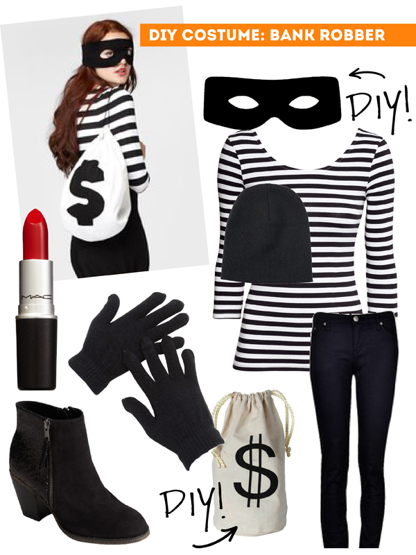 DIY Thift Shop Halloween Costumes - female bank robber / The Sweet Escape