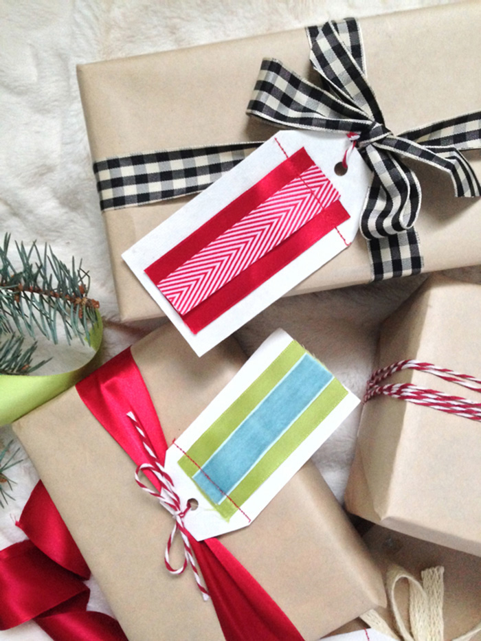Reuse Ribbon to make DIY holiday gift tags by The Sweet Escape