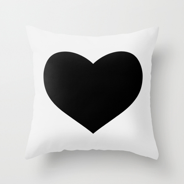 black white heart design pillow for valentines / The Sweet Escape