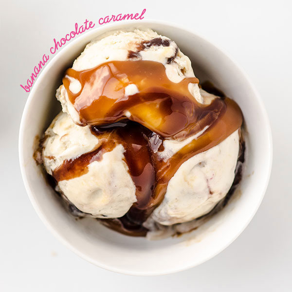 No Churn Banana Chocolate Caramel homemade ice cream - Merry Mag Summer