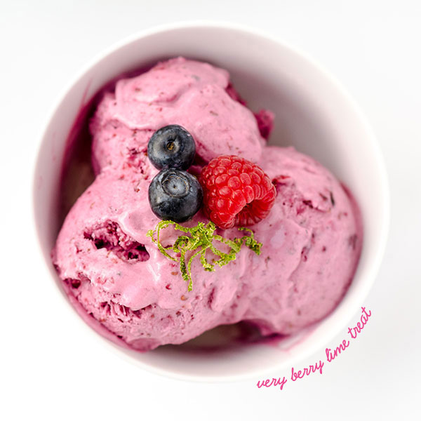 No Churn Berry Lime homemade ice cream - Merry Mag Summer