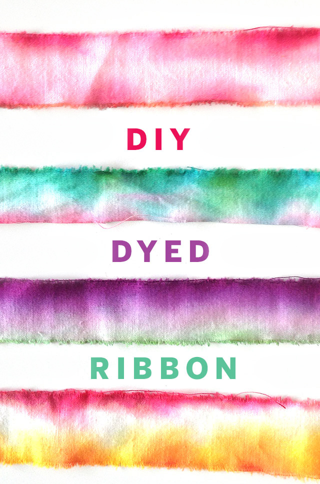 DIY Dip Dye Ribbon, ribbon, diy, tie dye, gift wrap