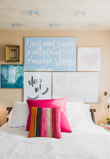 Bedroom Makeover with Type Wall Art