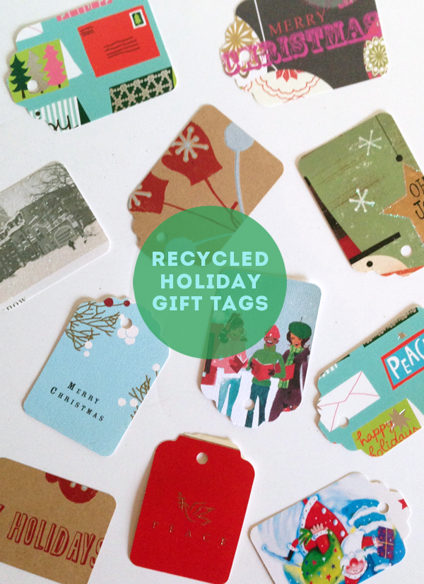 recycled card gift tags