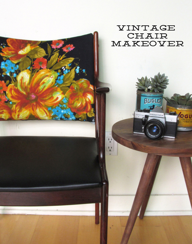BEFORE & AFTER: vintage chair makeover using a vintage dress