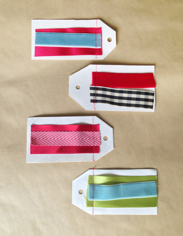 DIY Holiday Christmas ribbon gift tags / The Sweet Escape