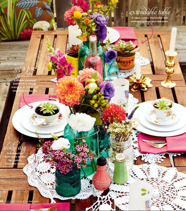 vintage, table setting, tablescape, style at home, summer, brunch, styling