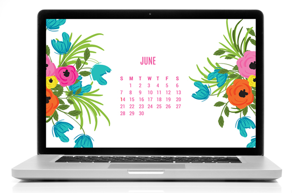 Free June Flower Desktop Calendar Download