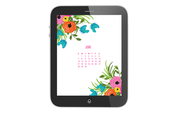 Free June Flower Desktop Calendar Download
