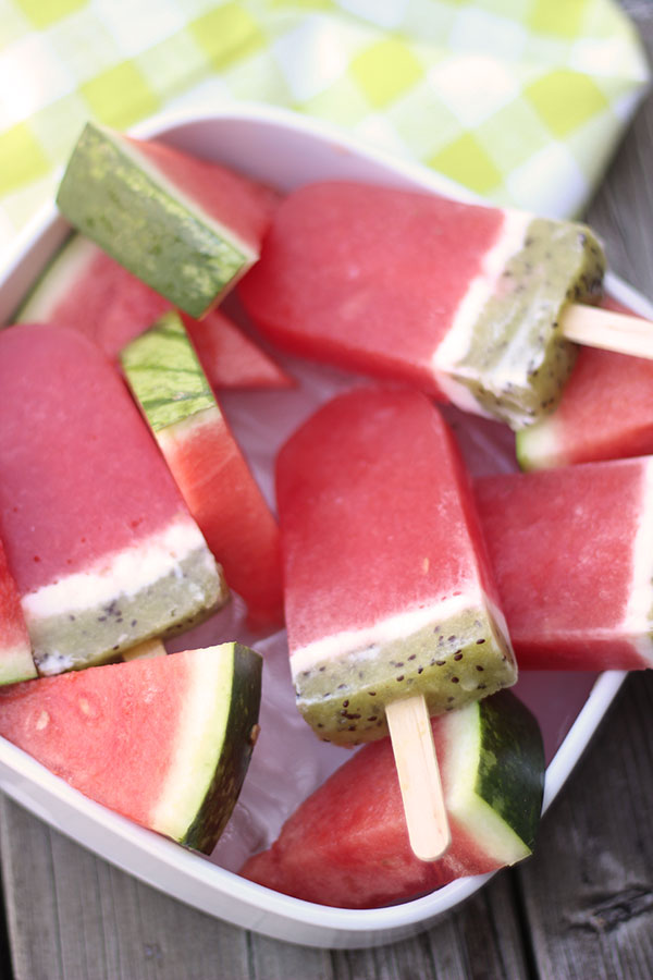 watermelon & kiwi popsicles - The Sweet Escape