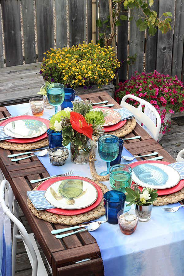 Under the Sea Outdoor Dinner Party Tablescape