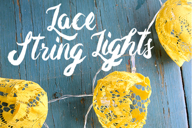 diy string lights, repurpose lace projects, lace string lights, wedding ideas, diy project, summer diy project