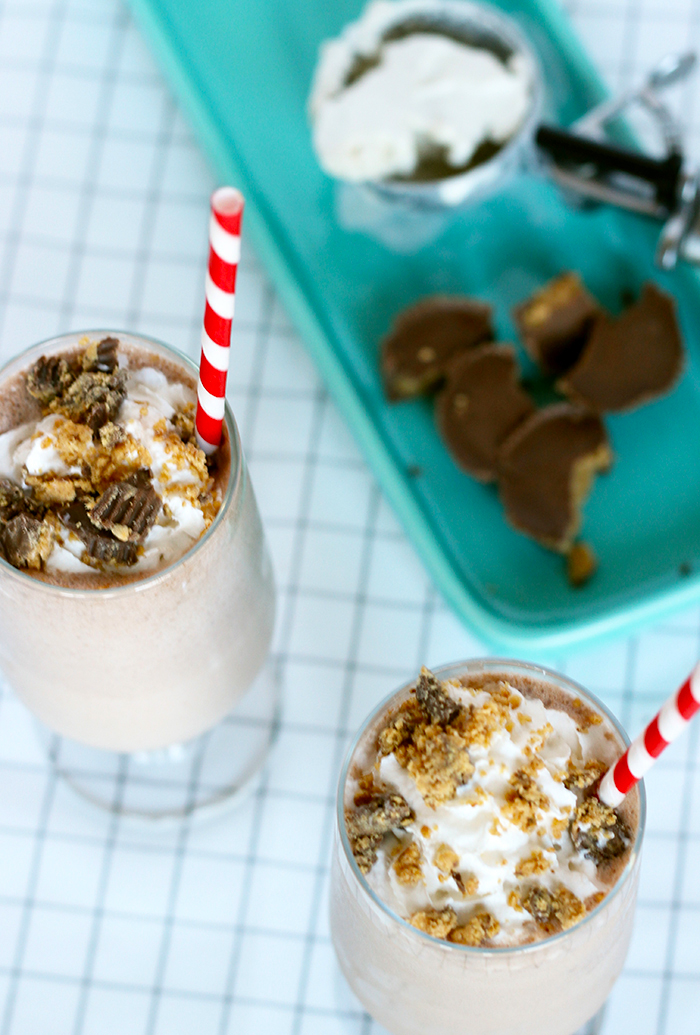 Reese's Spread Peanut Butter Chocolate Milkshake by The Sweet Escape