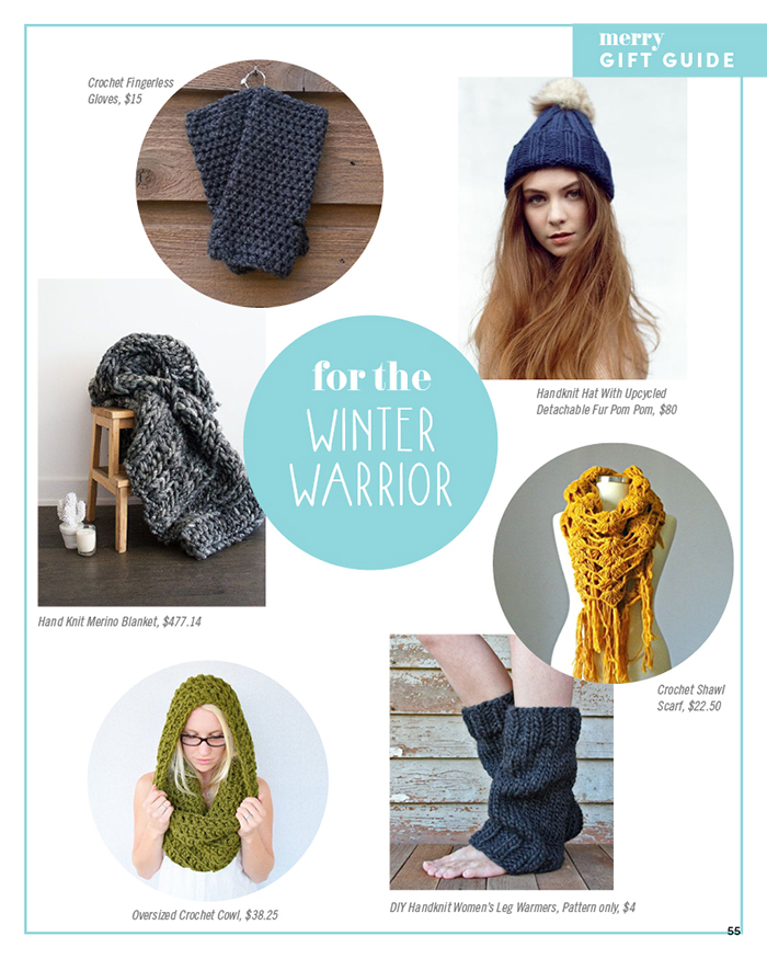 Merry Mag Handmade holiday gift guide - cozy knits