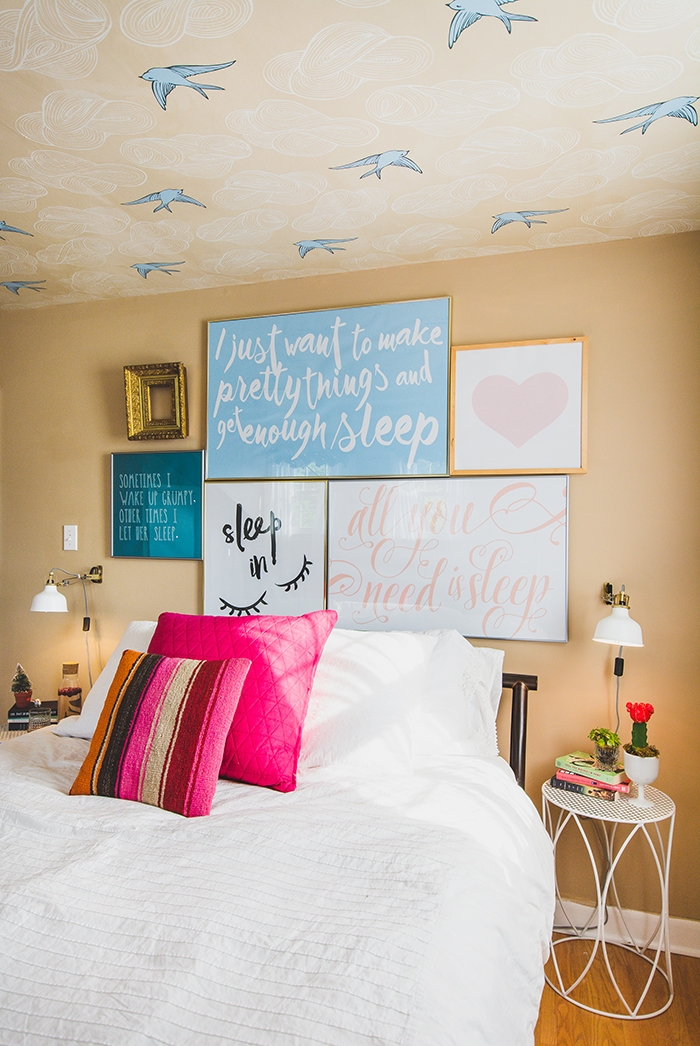 Bedroom Makeover with Type Wall Art 