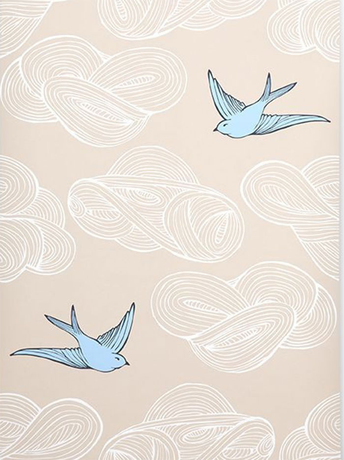 hygge & west daydream bird wallpaper in blue