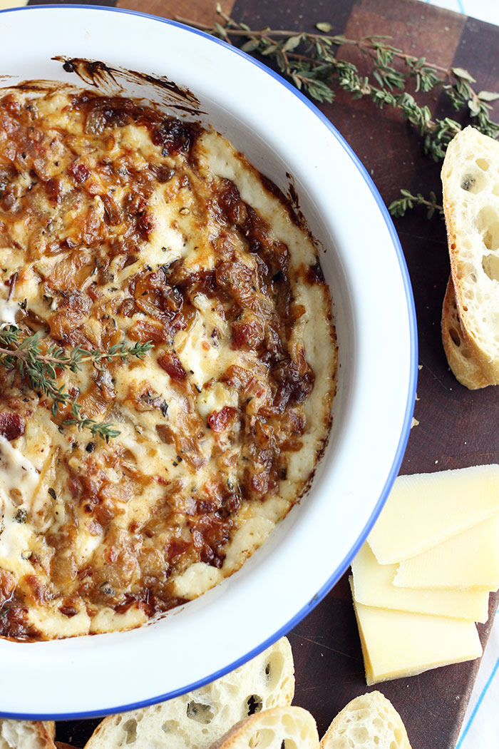 hot caramelized onion and bacon dip recipe