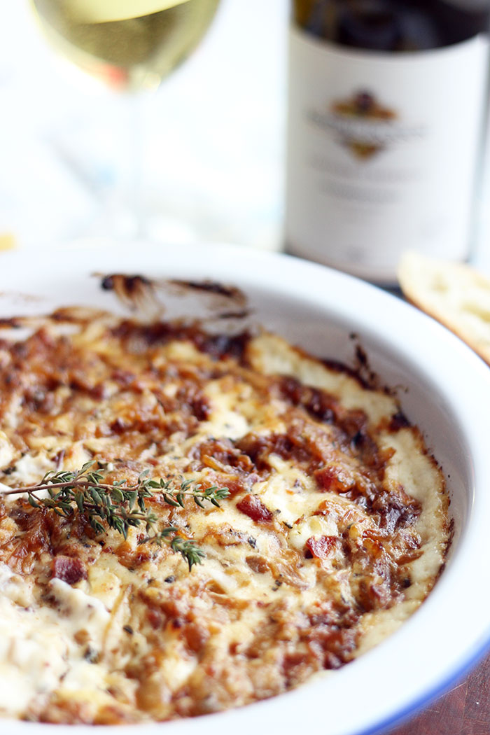 hot caramelized onion and bacon dip recipe