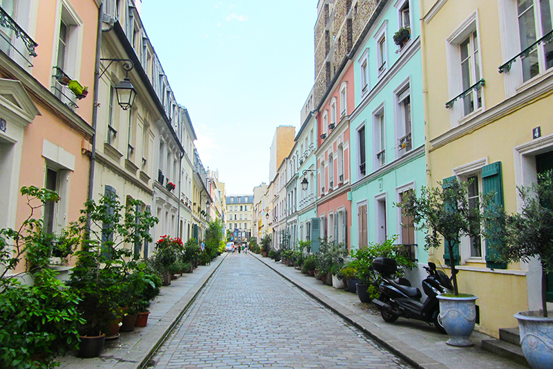 Colourful Houses of Rue Cremieux in Paris