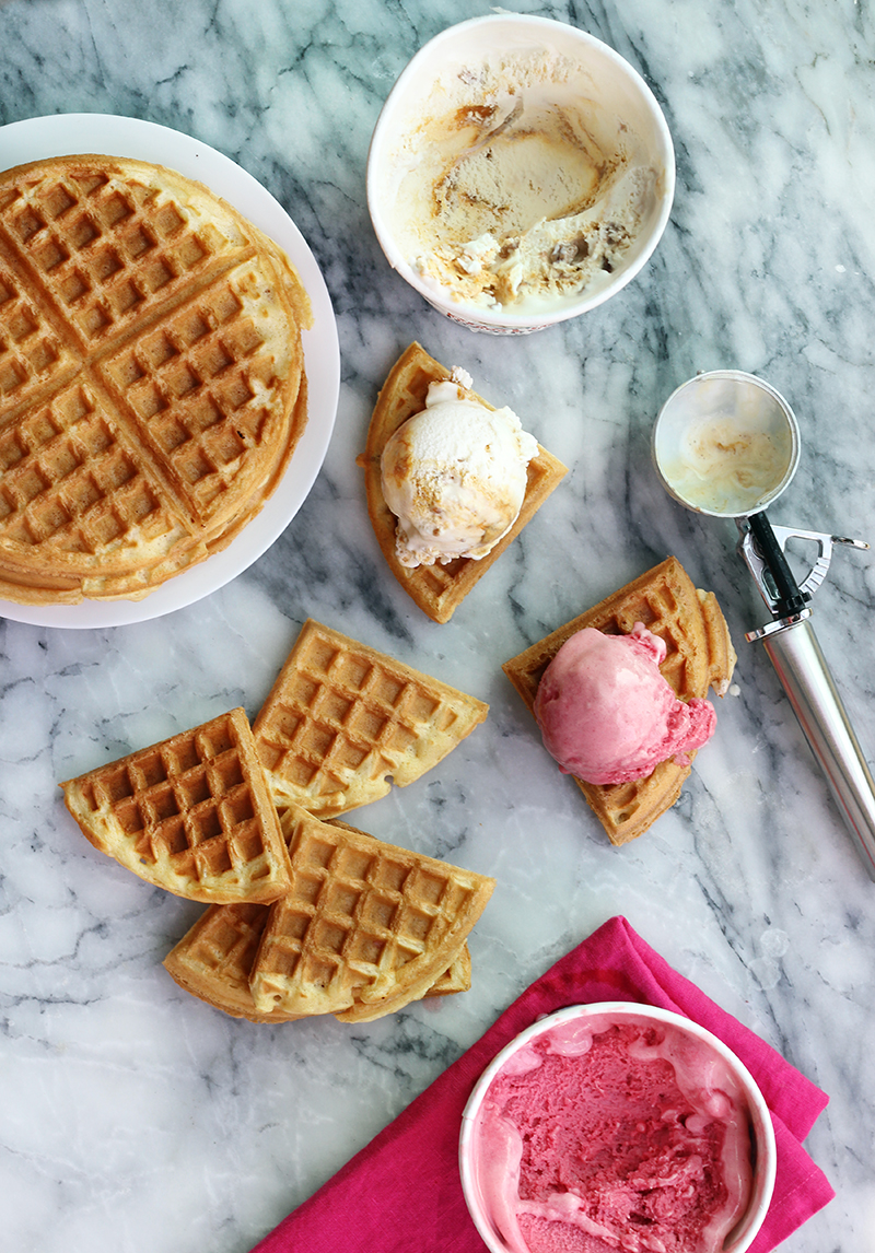 Waffle Ice Cream Sandwich Recipe by The Sweet Escape