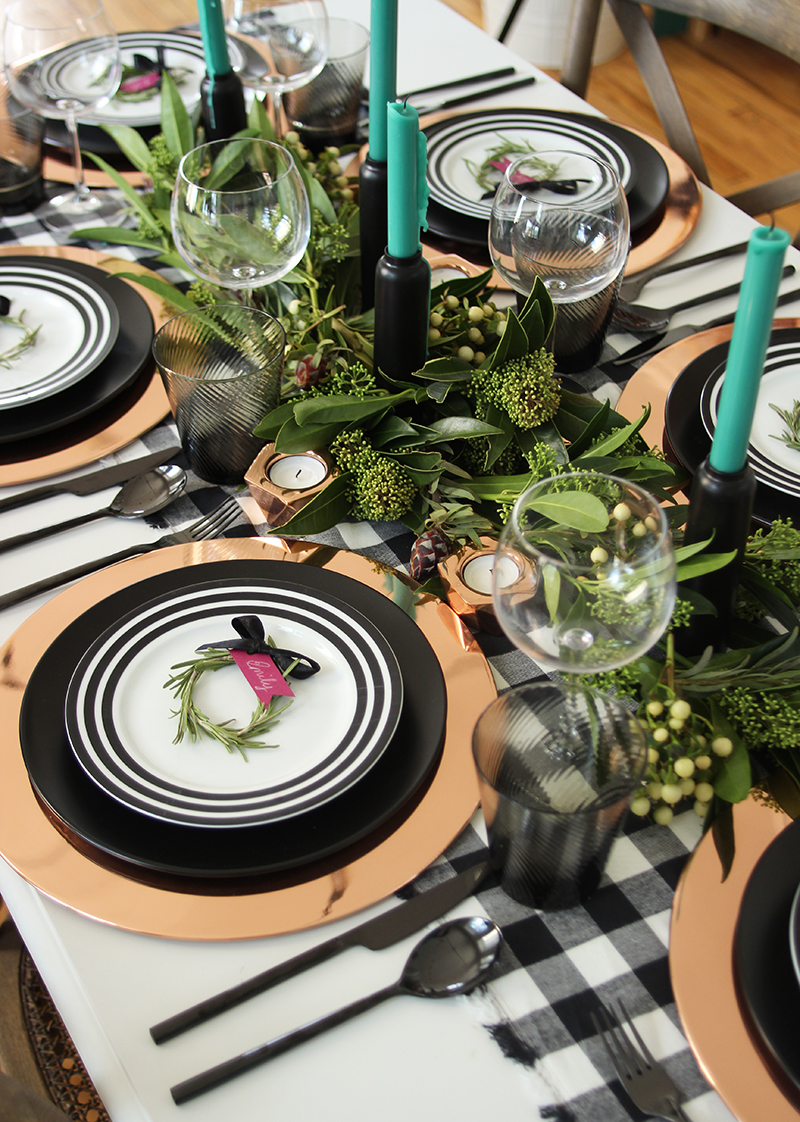 Festive table setting for thanksgiving or holidays by The Sweet Escape