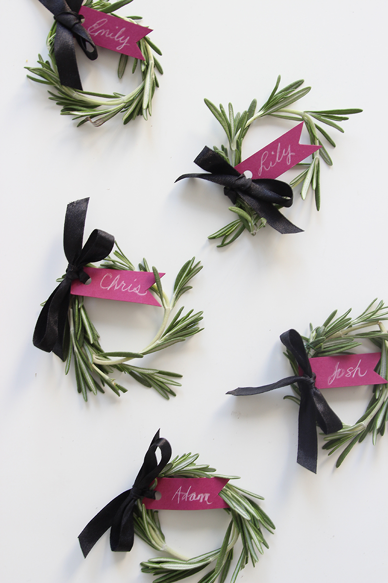 DIY rosemary name setting by The Sweet Escape