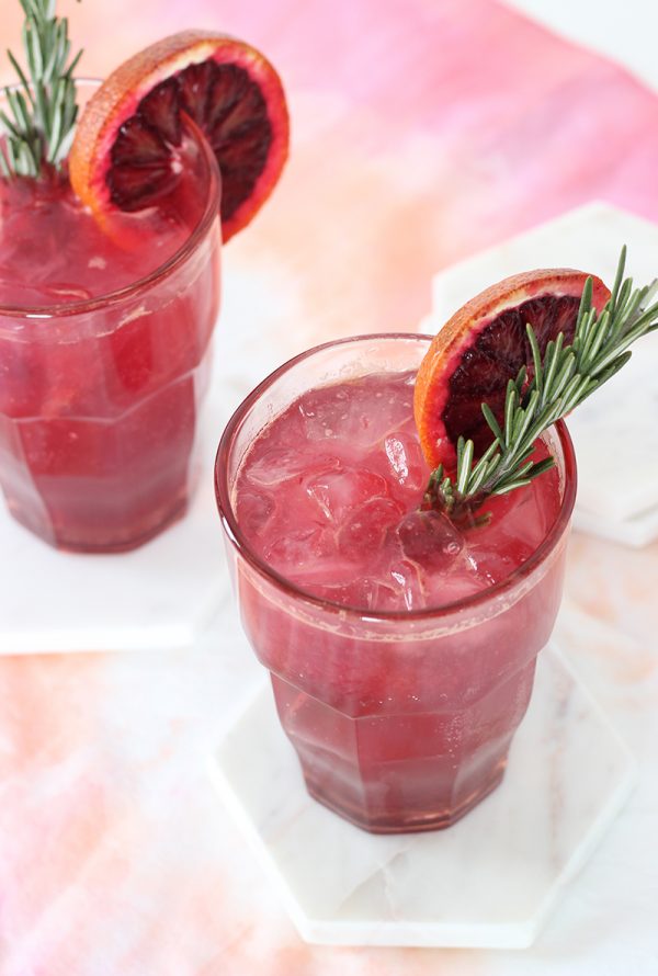 Blood Orange Rosemary Gin Fizz Valentine Cocktail – The Sweet Escape ...