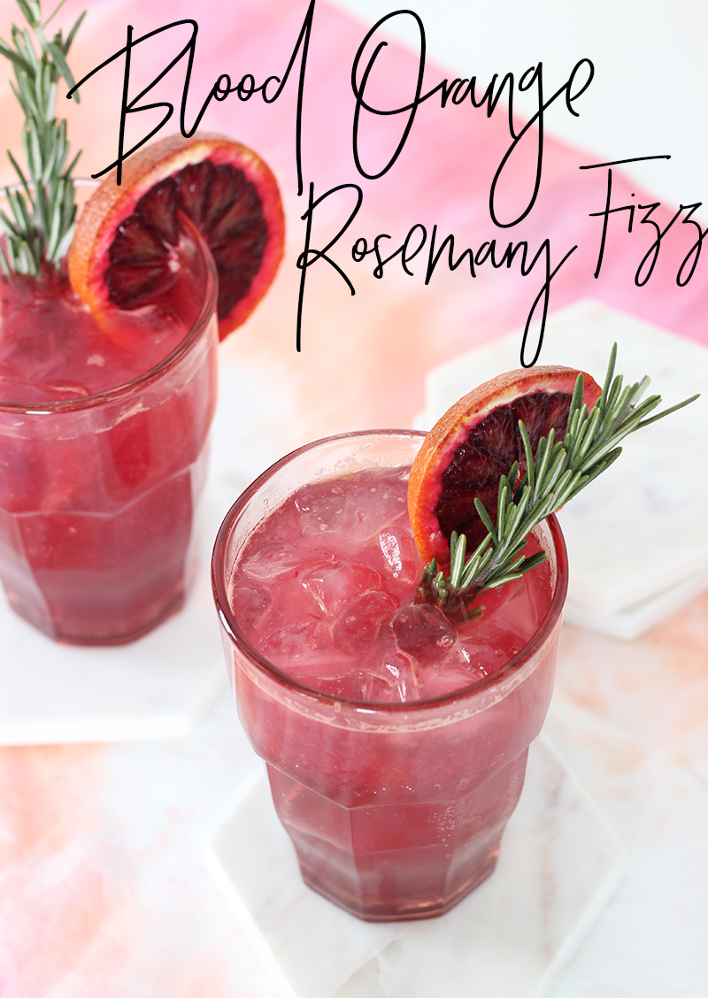 Blood Orange Rosemary Gin Fizz Cocktail by The Sweet Escape