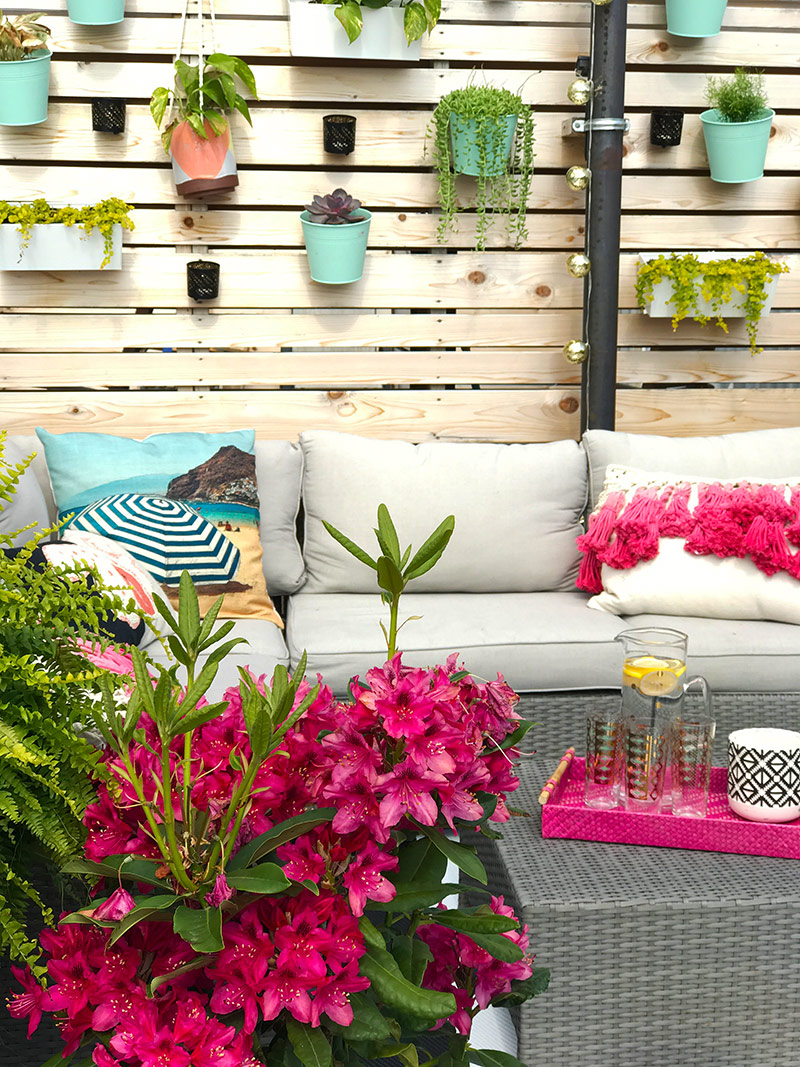 DIY Patio Plant Wall by The Sweet Escape